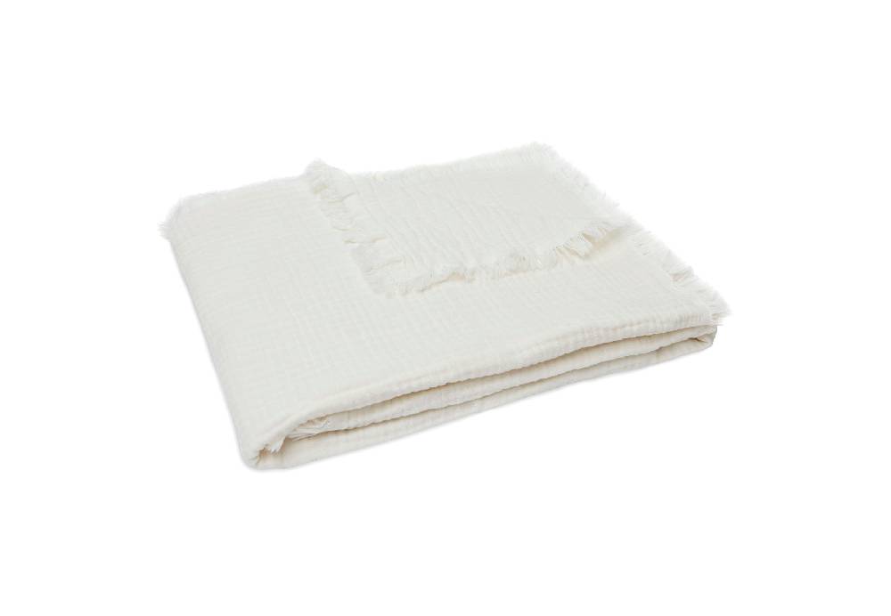 Jollein Decke Kinderbett Muslin Fringe 120x120cm Ivory Räumungsverkauf