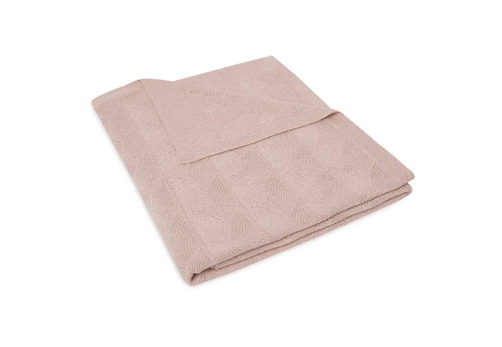 Jollein Decke Kinderbett 100x150cm Shell Knit Wild Rose GOTS VIP-Rabatte