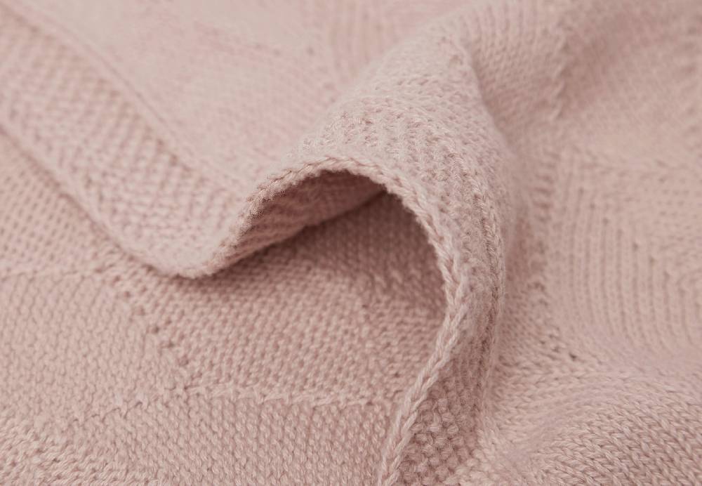 Jollein Decke Kinderbett 100x150cm Shell Knit Wild Rose GOTS VIP-Rabatte