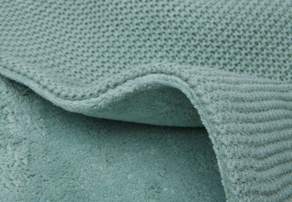 Jollein Decke Wiege 75x100cm Basic Knit Forest Green/Fleece Tiefpreis