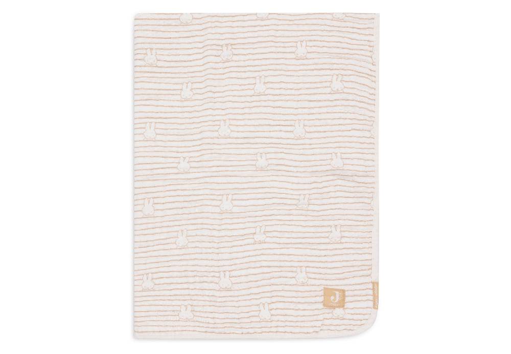 Jollein Deken Wiege 75x100cm Miffy Stripe Biscuit Begrenzte Freigabe