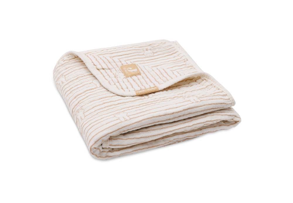 Jollein Deken Wiege 75x100cm Miffy Stripe Biscuit Begrenzte Freigabe