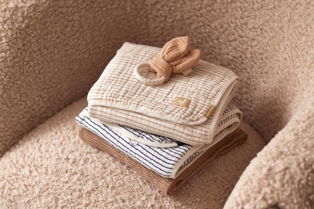 Jollein Deken Wiege 75x100cm Miffy Stripe Biscuit Begrenzte Freigabe