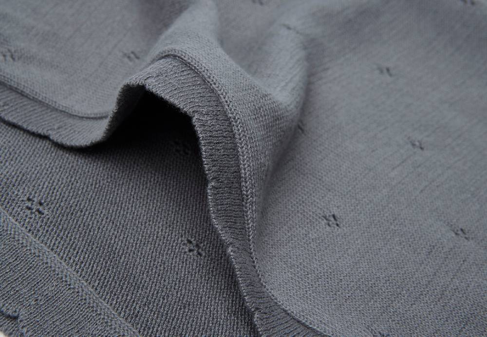 Jollein Decke Wiege 75x100cm Pointelle Storm Grey GOTS Letzte 2 Tage