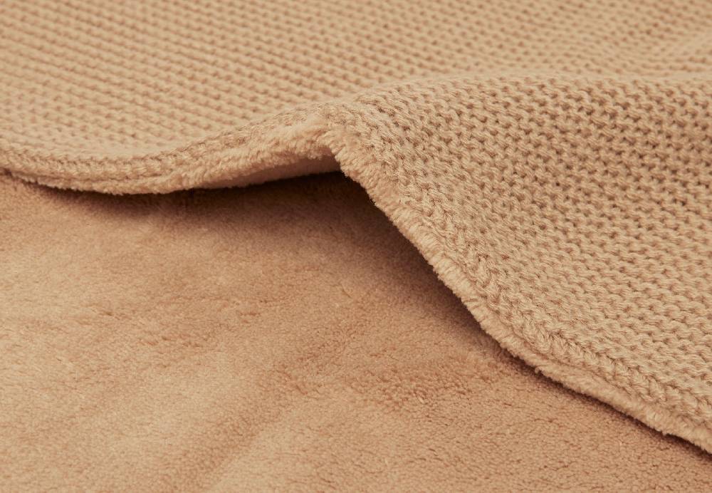 Jollein Decke Wiege 75x100cm Basic Knit Biscuit/Fleece Bis zu 50% Rabatt