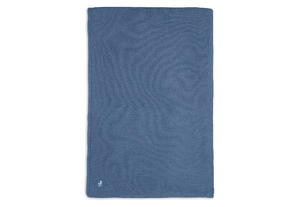 Jollein Decke Kinderbett 100x150cm Basic Knit Jeans Blue/Fleece