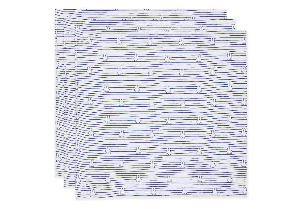 Jollein Spucktuch Hydrophil 70x70cm Miffy Stripe Navy (3pack)