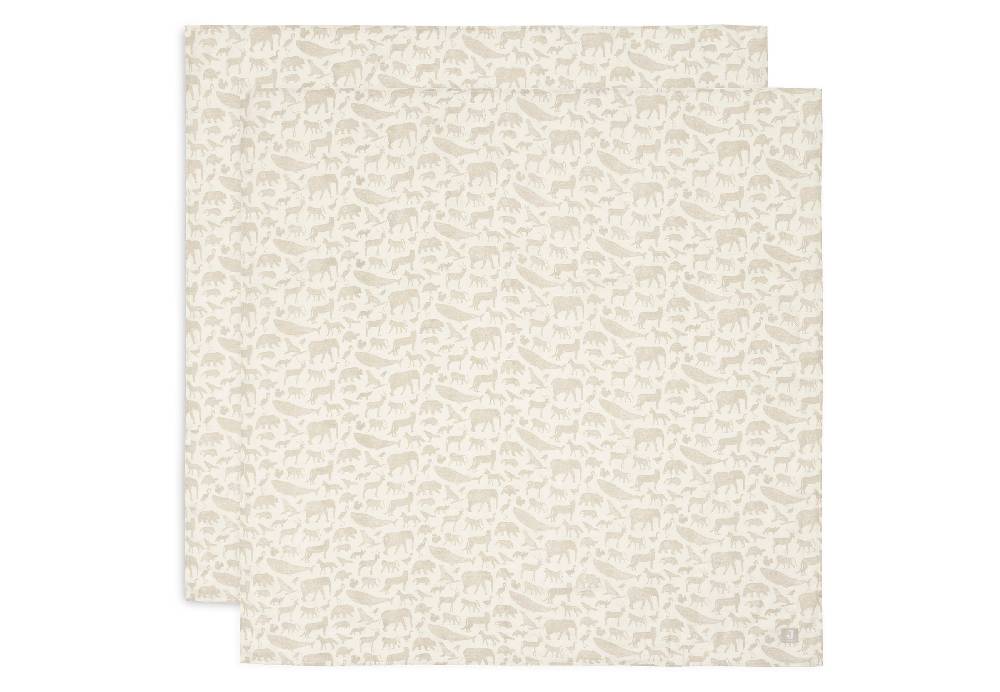 Jollein Mullwindeln Hydrophil 115x115cm Animals Nougat (2pack)