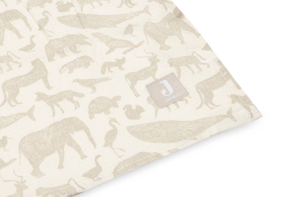 Jollein Mullwindeln Hydrophil 115x115cm Animals Nougat (2pack) Clearance-Verkauf