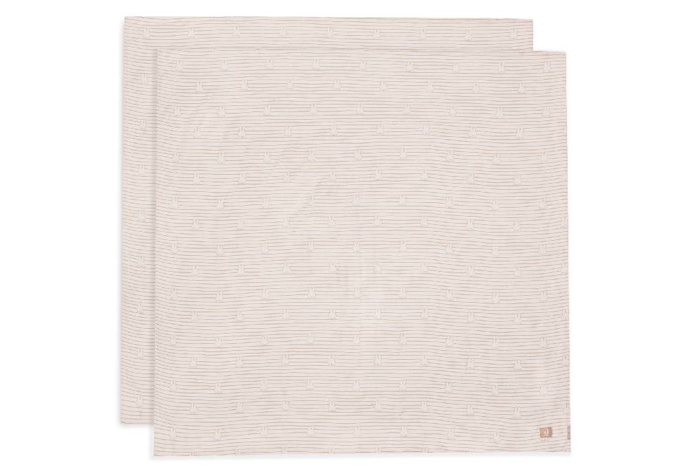Jollein Mullwindelnn Hydrophil 115x115cm Miffy Stripe Biscuit (2pack