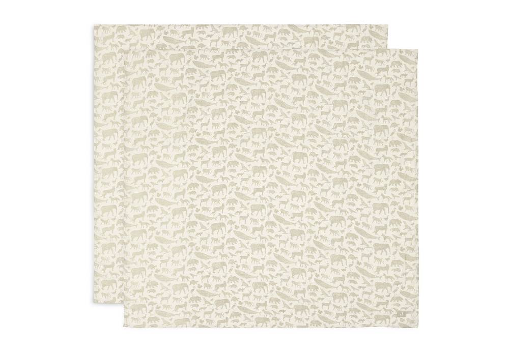 Jollein Mullwindeln Hydrophil 115x115cm Animals Olive Green (2pack) Speichern exportieren