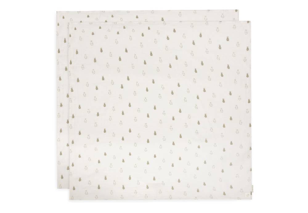 Jollein Mullwindeln Hydrophil 115x115cm Happy Miffy Olive Green (2p) zollfrei