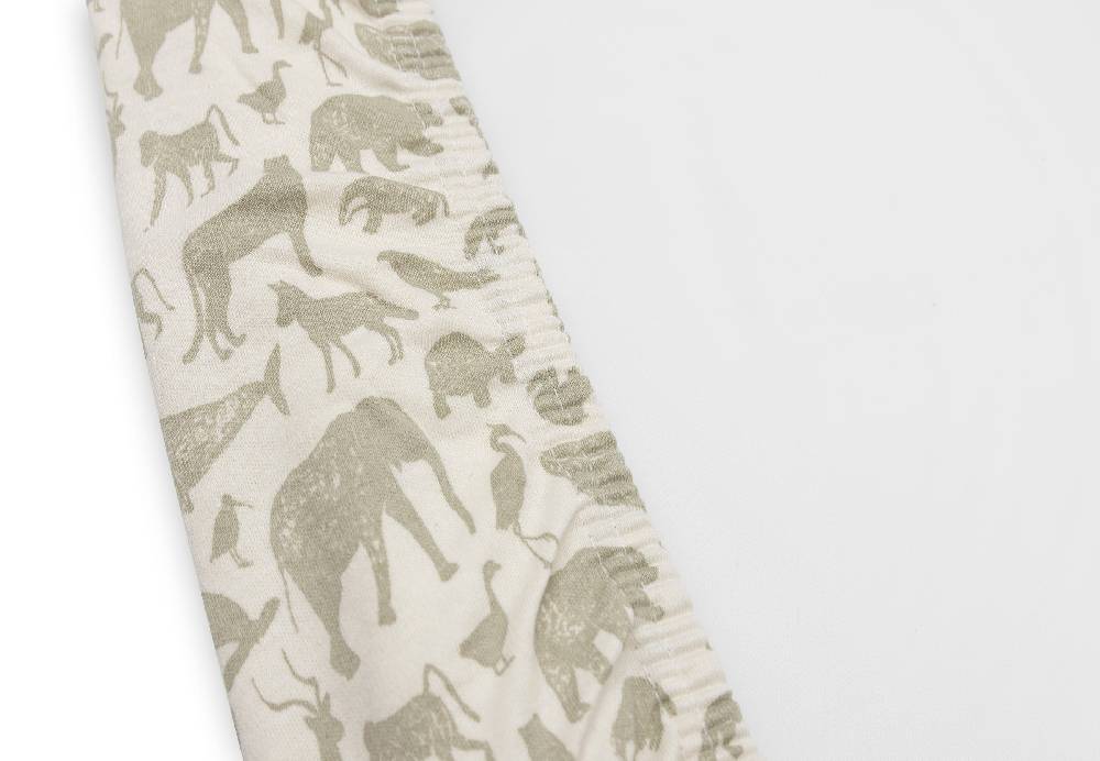 Jollein Wickelauflagenbezug Jersey 50x70cm Animals Olive Green Schlussverkauf