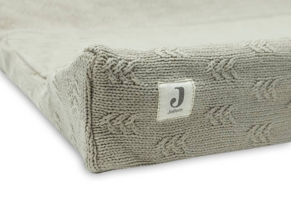 Jollein Wickelauflagenbezug 50x70cm Grain Knit Olive Green Fabrikverkauf