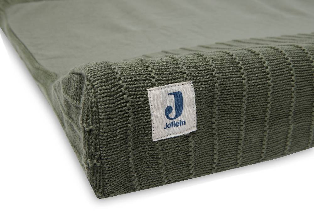 Jollein Wickelauflagenbezug 50x70cm Pure Knit Leaf Green GOTS Fabrik Onlineshop