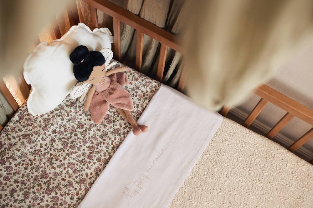 Jollein Bettlaken Kinderbett 120x150cm My Tiny Miracle Wild Rose Zeitlich begrenztes Angebot