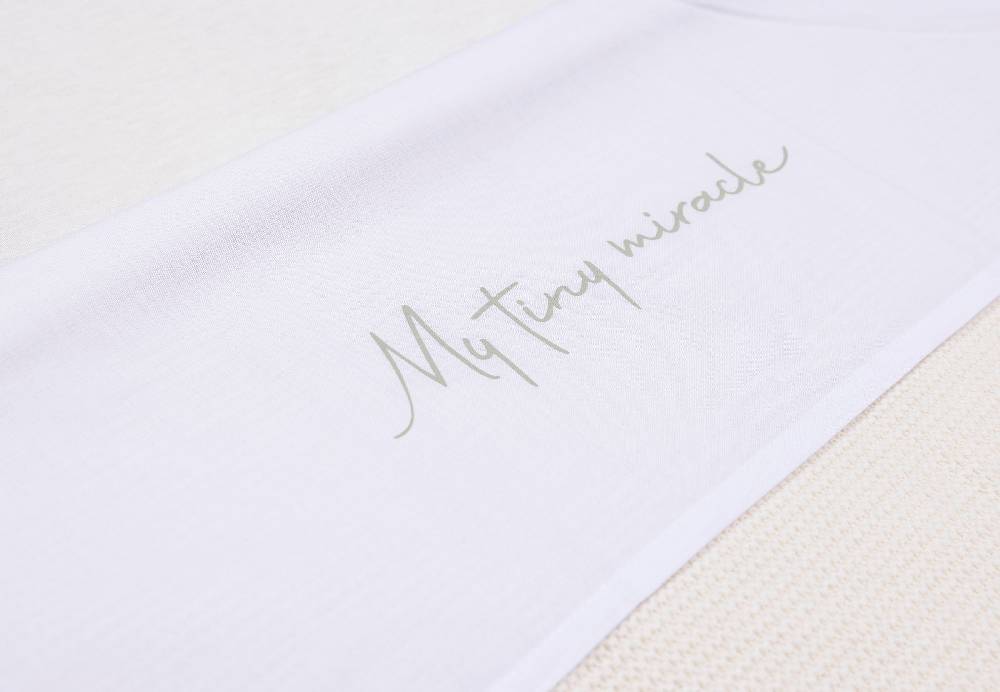 Jollein Bettlaken Wiege 75x100cm My Tiny Miracle Olive Green Blitzangebot