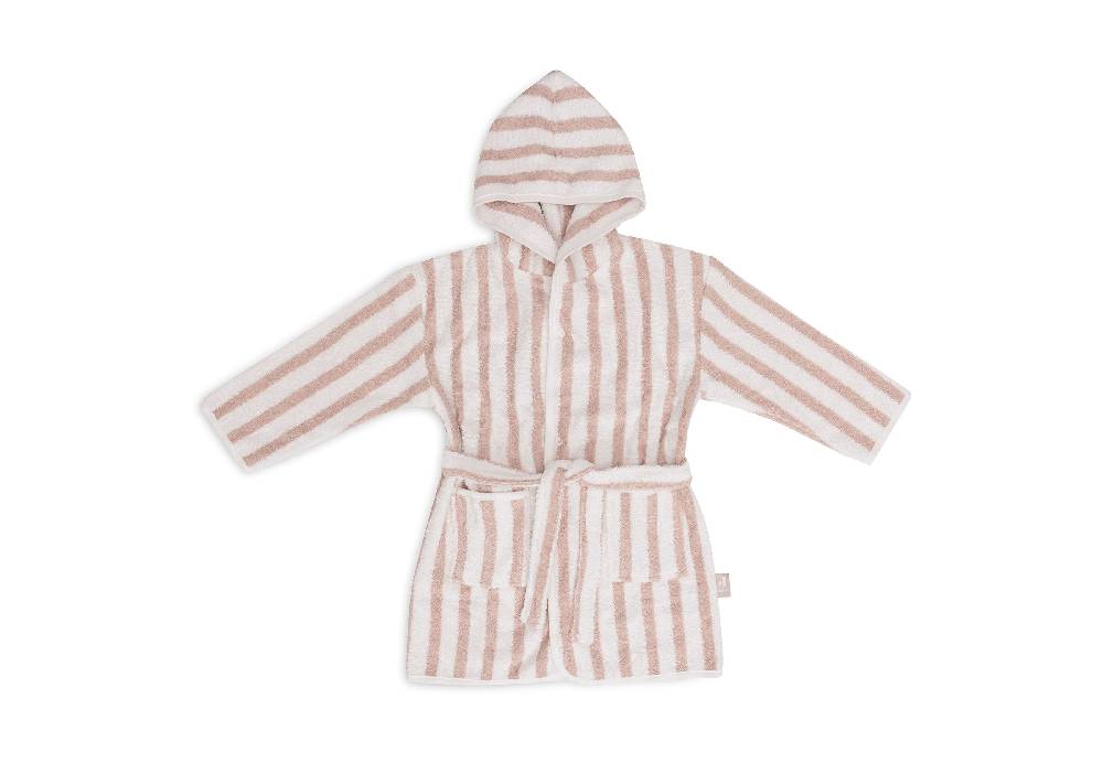 Jollein Bademantel 1-2 Jahre Stripe Frottee Wild Rose GOTS Versandkostenfrei