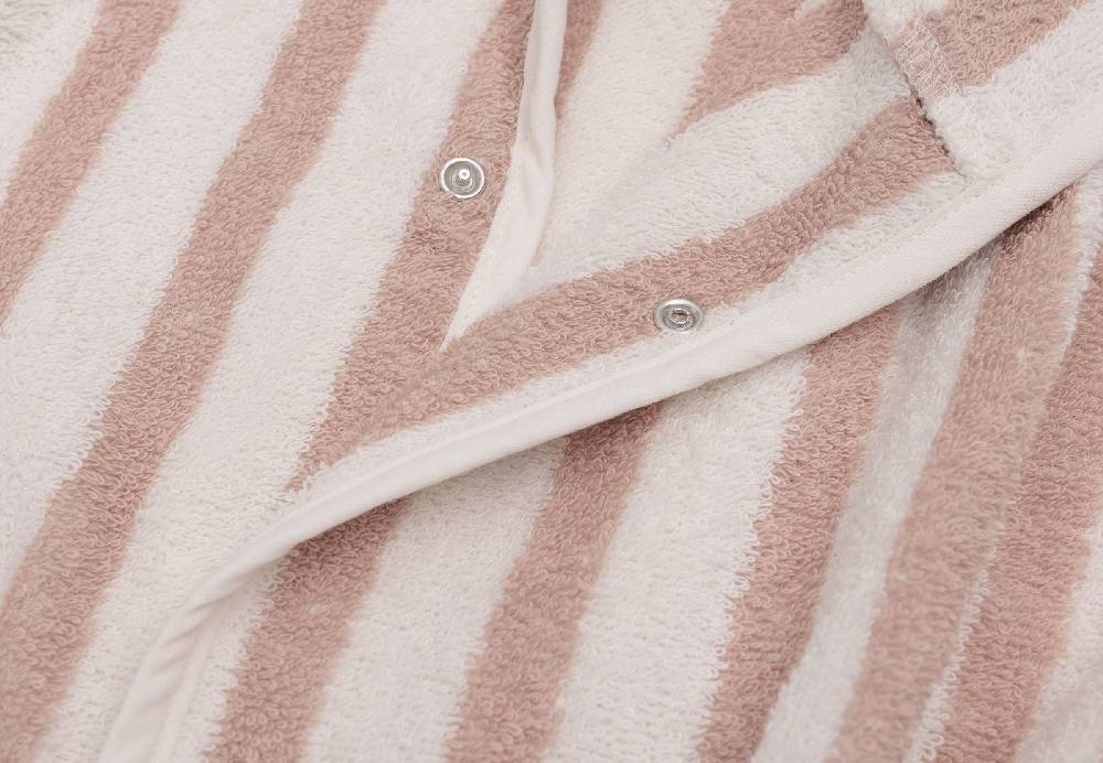 Jollein Bademantel 1-2 Jahre Stripe Frottee Wild Rose GOTS Versandkostenfrei