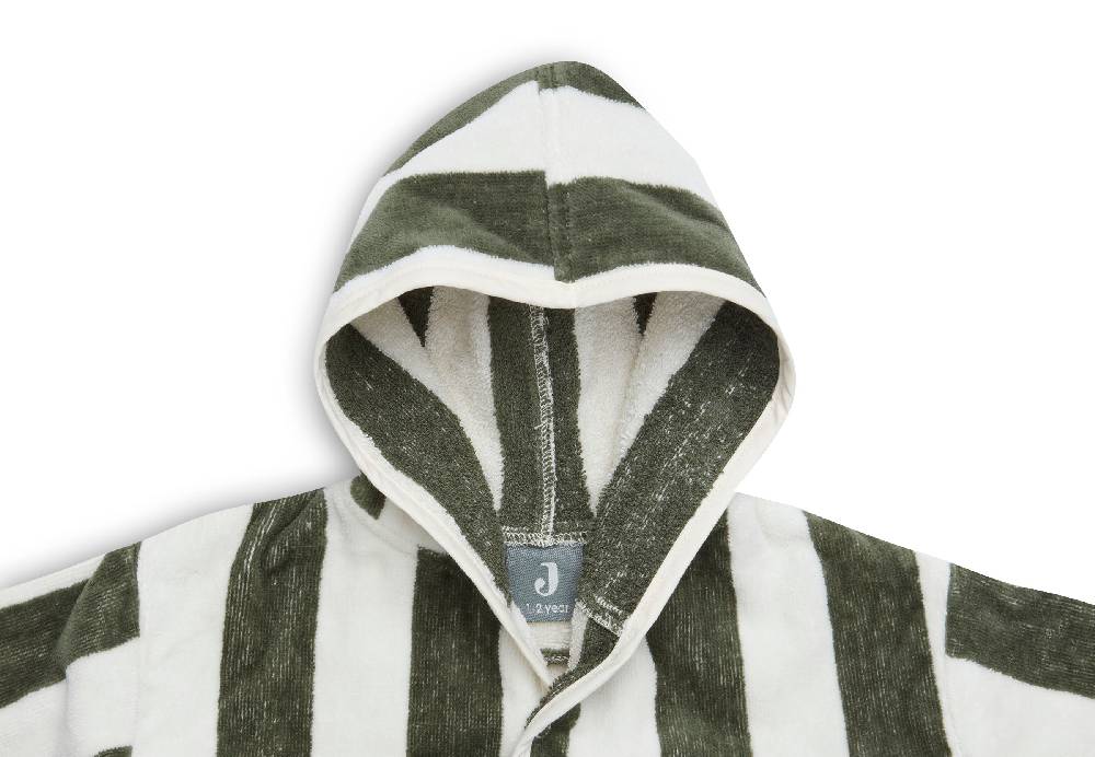 Jollein Bademantel 3-4 Jahre Stripe Frottee Leaf Green GOTS Großer Ausverkauf