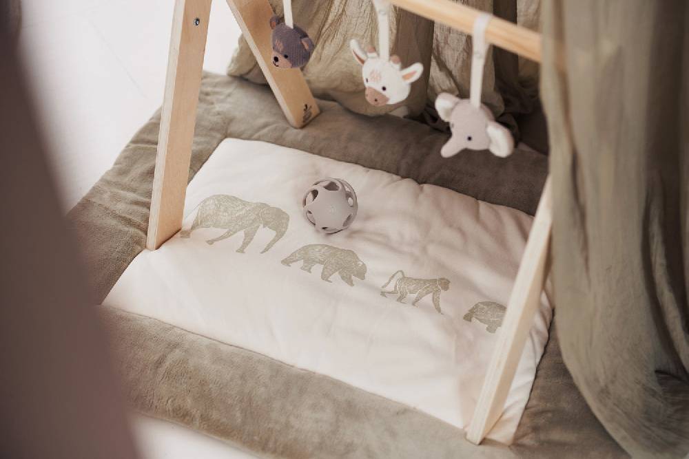 Jollein Krabbeldecke 75x95cm Animals Olive Green Vatertagsangebot