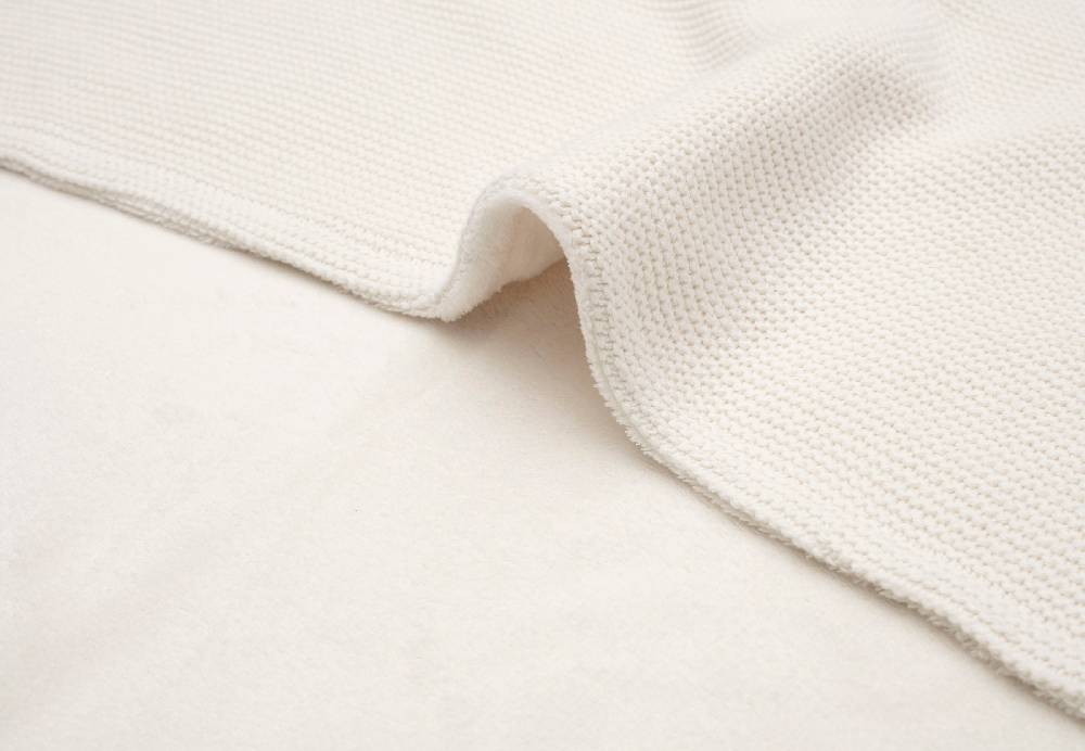 Jollein Decke Kindetbett 100x150cm Basic Knit Ivory/Coral Fleece Wochenangebot