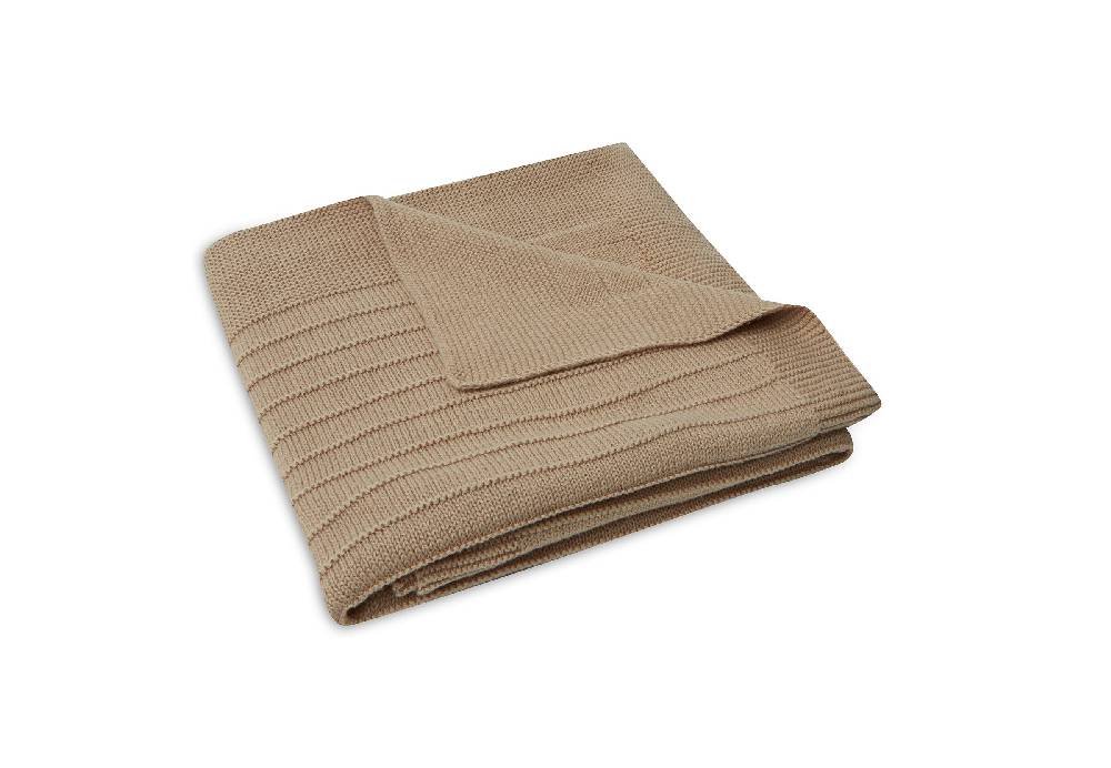 Jollein Decke Wiege 75x100cm Pure Knit Biscuit GOTS Begrenzte Freigabe