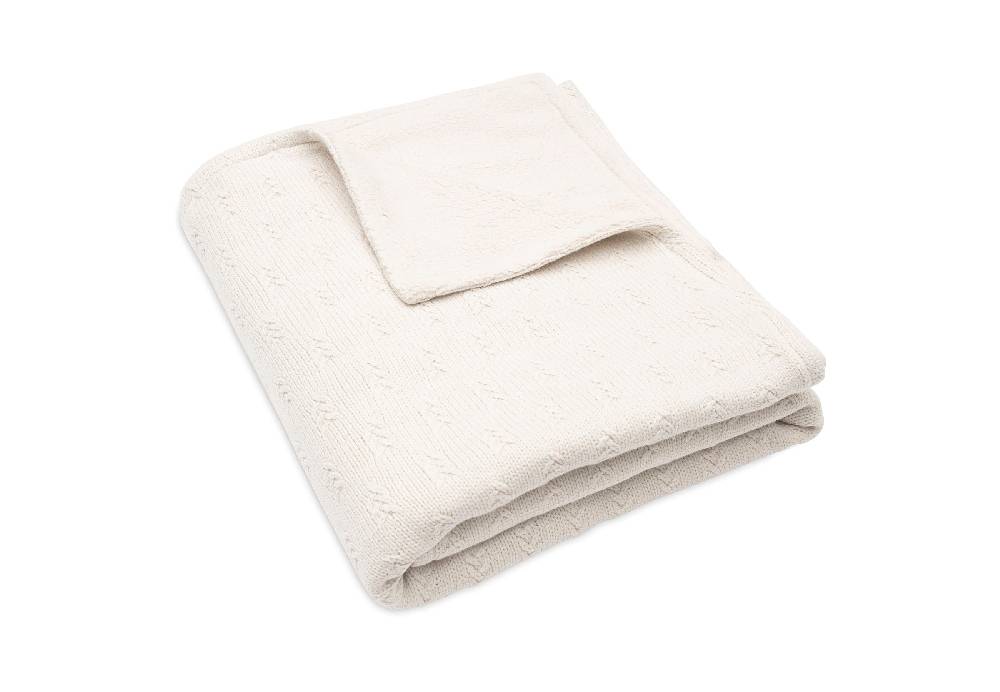 Jollein Decke Kinderbett 100x150cm Grain Knit Oatmeal/Velvet Letzter Tag