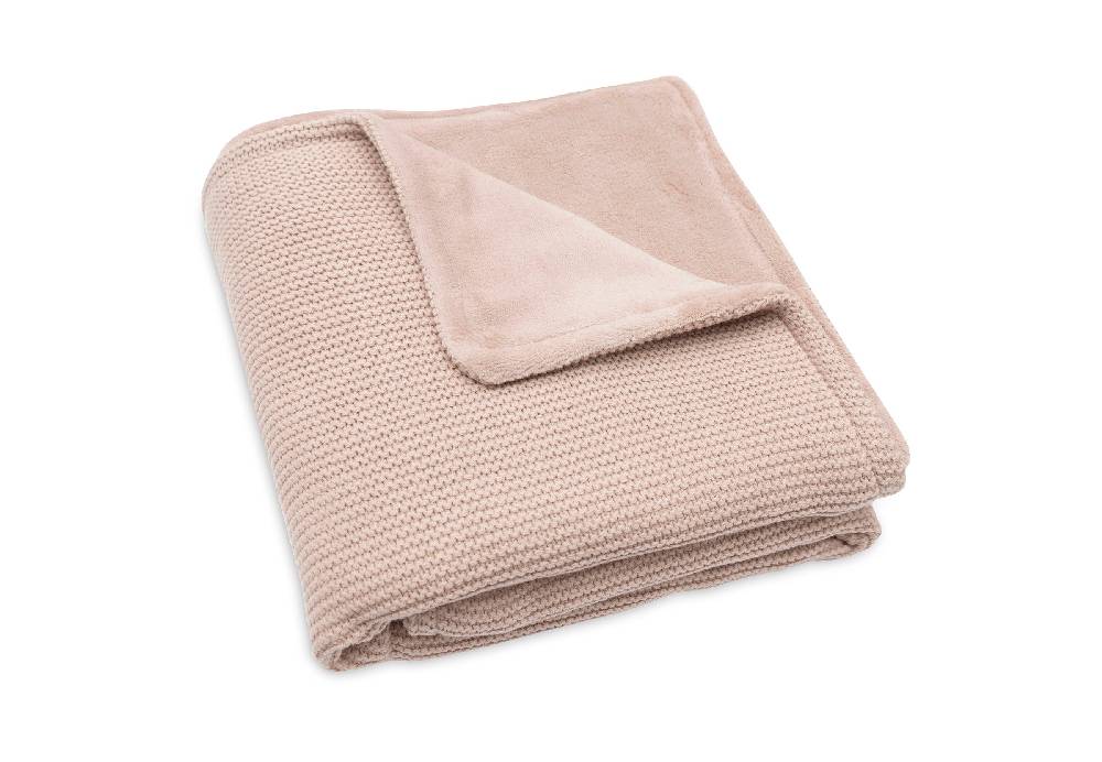 Jollein Decke Wiege 75x100cm Basic Knit Wild Rose/Fleece Zeitbegrenzte Promotion
