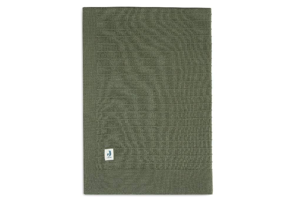 Jollein Decke Kinderbett 100x150cm Pure Knit Leaf Green GOTS
