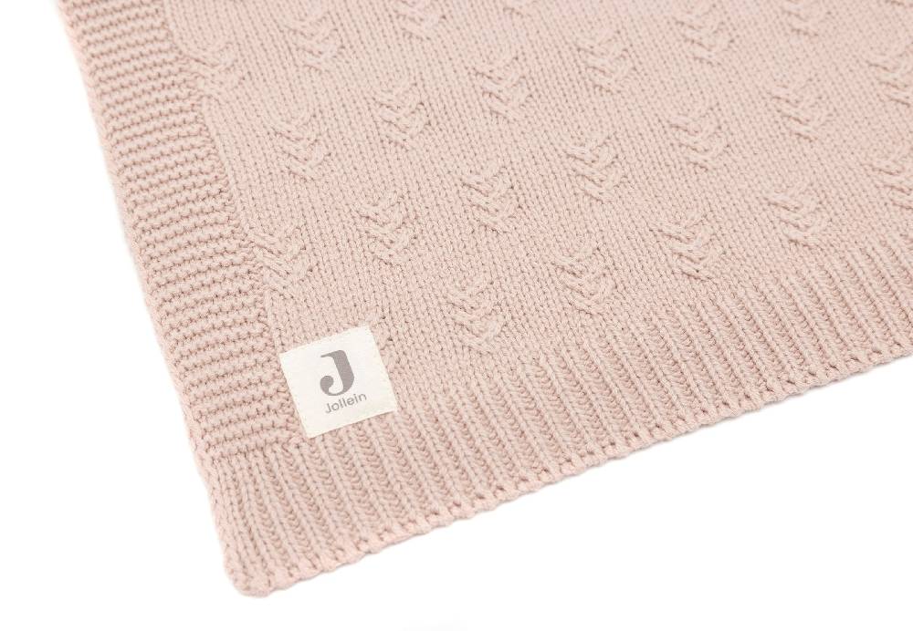 Jollein Decke Kinderbett 100x150cm Grain Knit Wild Rose Super Rabatt