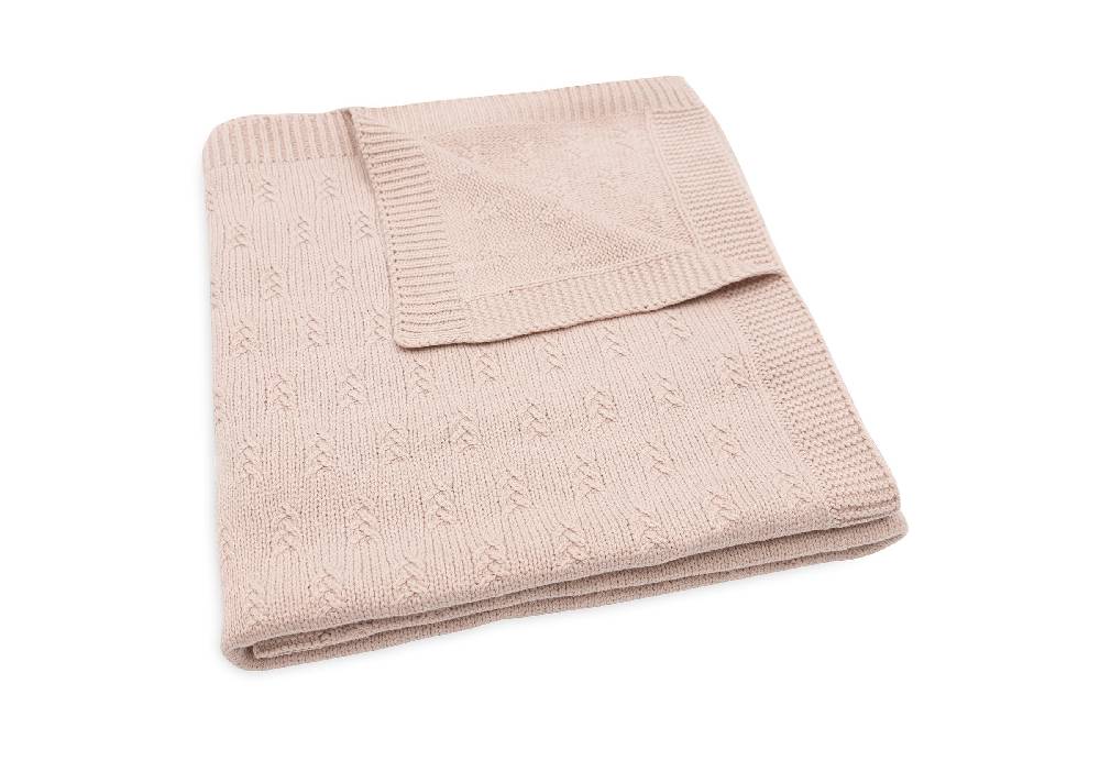 Jollein Decke Kinderbett 100x150cm Grain Knit Wild Rose Super Rabatt