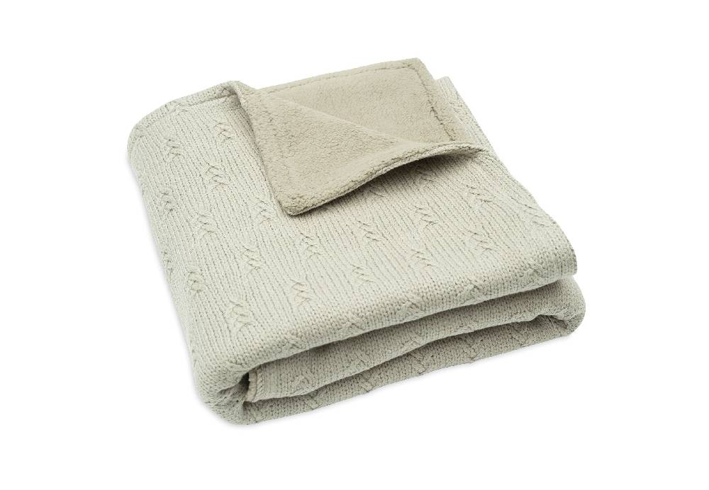 Jollein Decke Wiege 75x100cm Grain Knit Olive Green/Velvet Riesige Rabatte