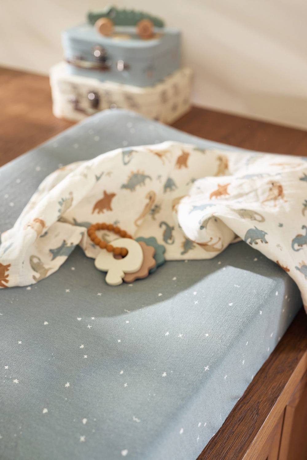 Jollein Wickelauflagenbezug Jersey 50x70cm Twinkling - Sea Green 2025