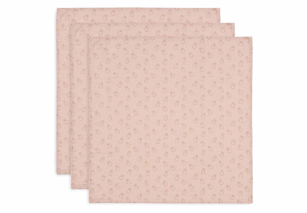 Jollein Spucktuch 70x70cm Miffy Silhouettes - Wild Rose - 3 Stück