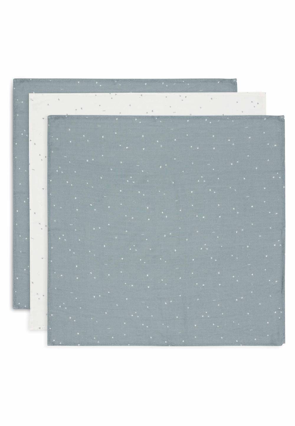 Jollein Spucktuch 70x70cm Twinkling - Sea Green - 3 Stück Flash Sale
