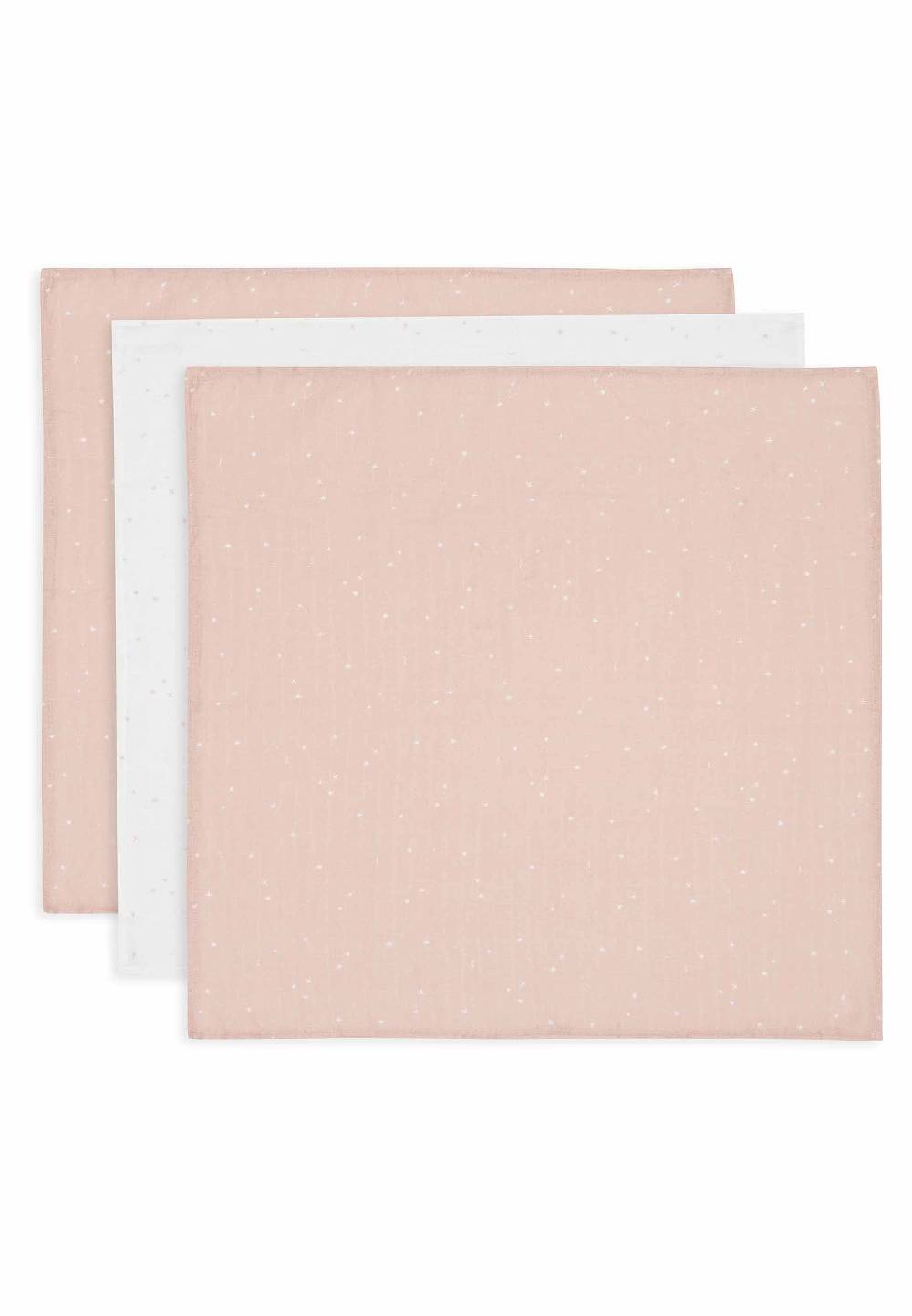 Jollein Spucktuch 70x70cm Twinkling - Wild Rose - 3 Stück Begrenztes Angebot