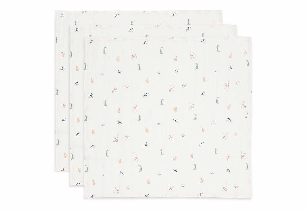 Jollein Spucktuch 70x70cm - Jungle Jambo - 3 Stück Exklusivangebot