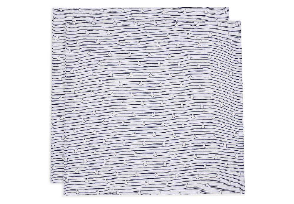 Jollein Mullwindelnn Hydrophil 115x115cm Miffy Stripe Navy (2pack)