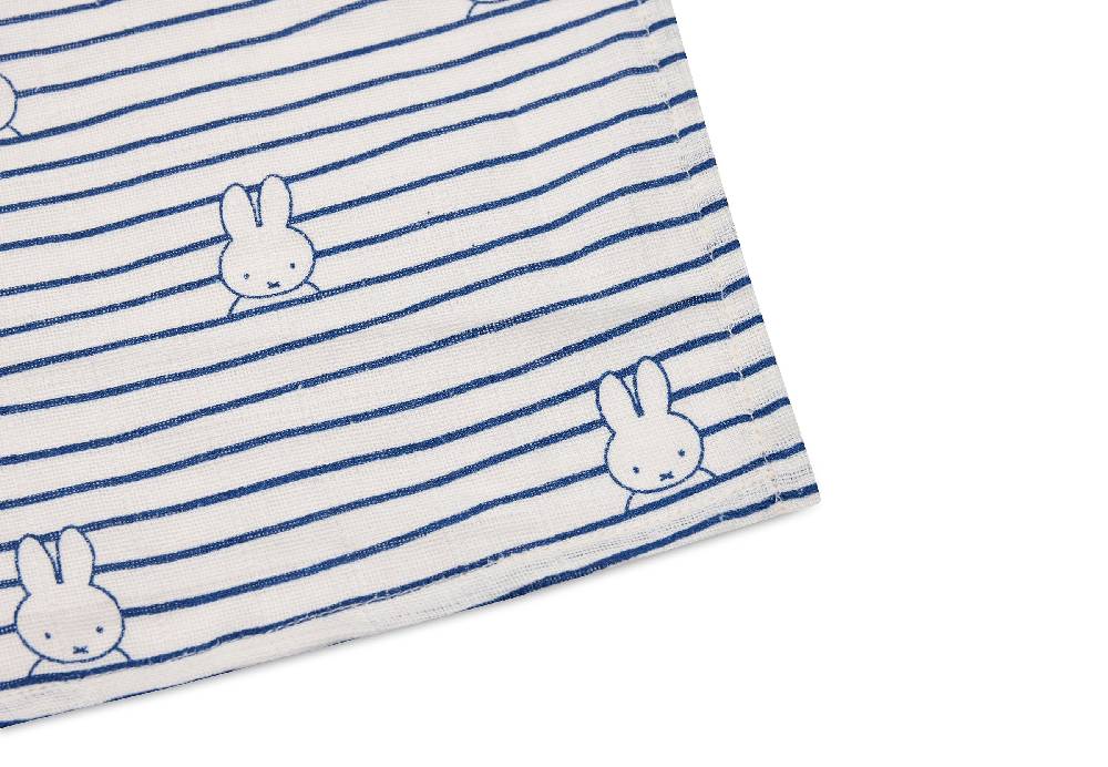 Jollein Mullwindelnn Hydrophil 115x115cm Miffy Stripe Navy (2pack) Saisonschlussverkauf