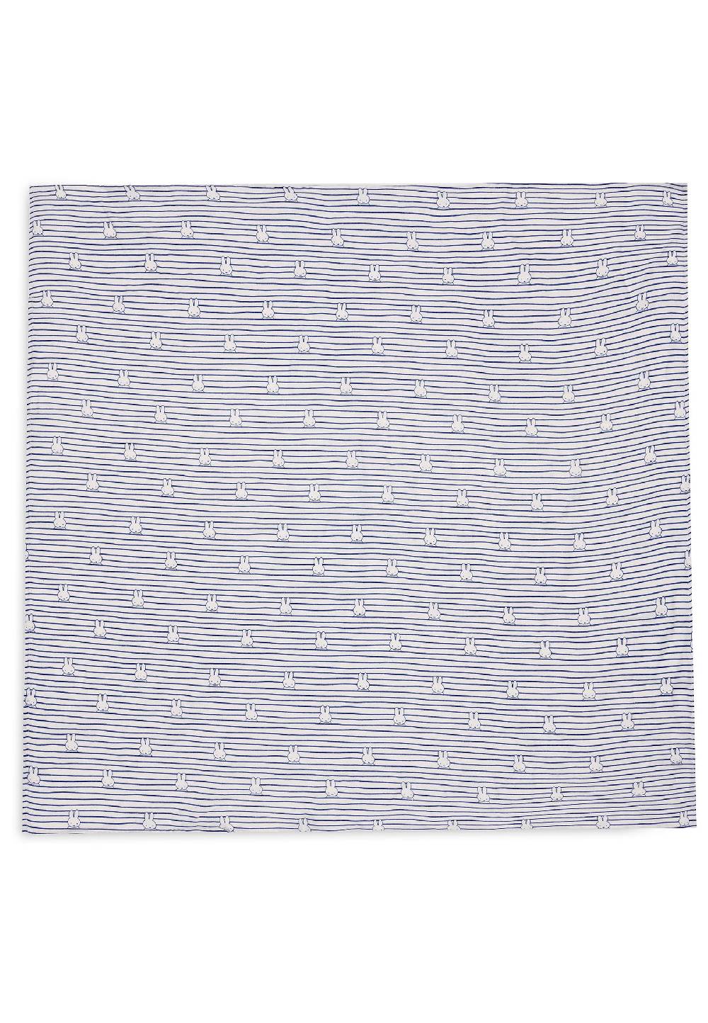 Jollein Mullwindelnn Hydrophil 115x115cm Miffy Stripe Navy (2pack) Saisonschlussverkauf
