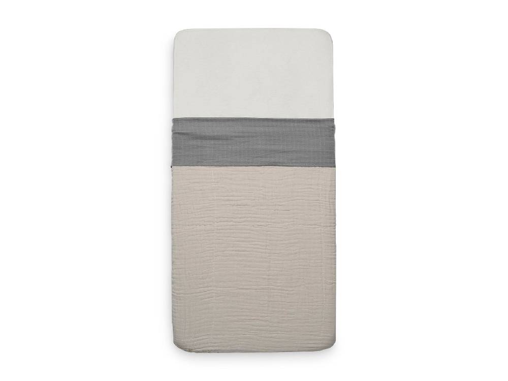 Jollein Bettlaken Kinderbett 120x150cm Wrinkled Cotton Storm Grey Lagerräumung