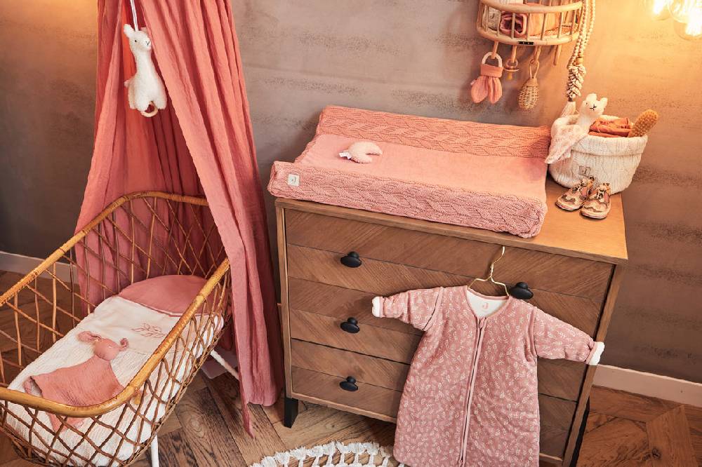 Jollein Bettlaken Wiege 75x100cm Meadow Rosewood Zeitlich begrenztes Angebot