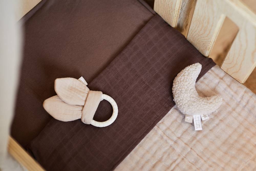 Jollein Bettlaken Wiege 75x100cm Wrinkled Cotton Chestnut Große Rabatte