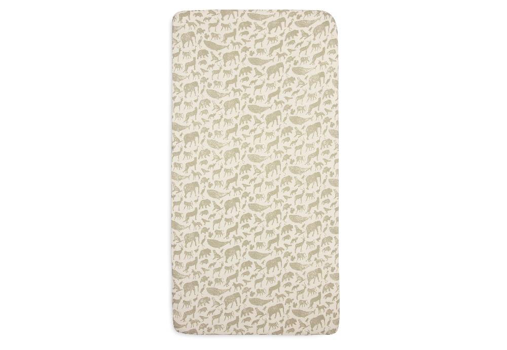 Jollein Spannbettlaken Jersey 60x120cm Animals Olive Green Discount Store für neue Produkte