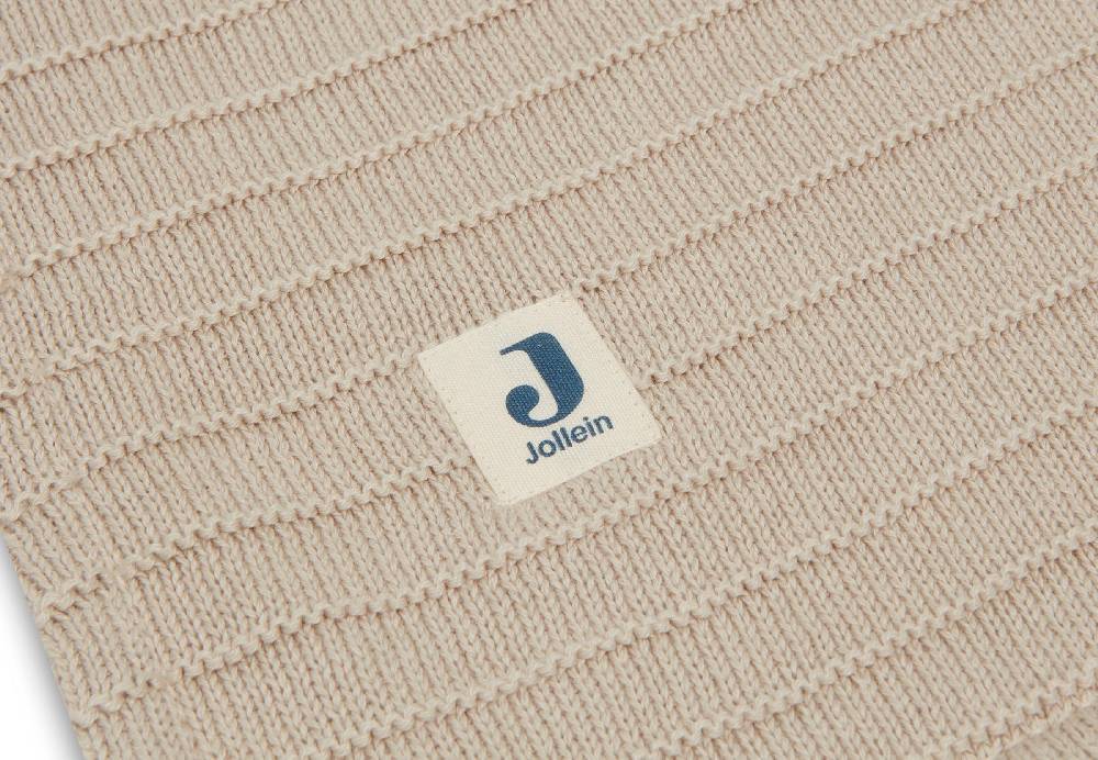 Jollein Decke Kinderbett 100x150cm Pure Knit Nougat/Velvet GOTS Verkauf