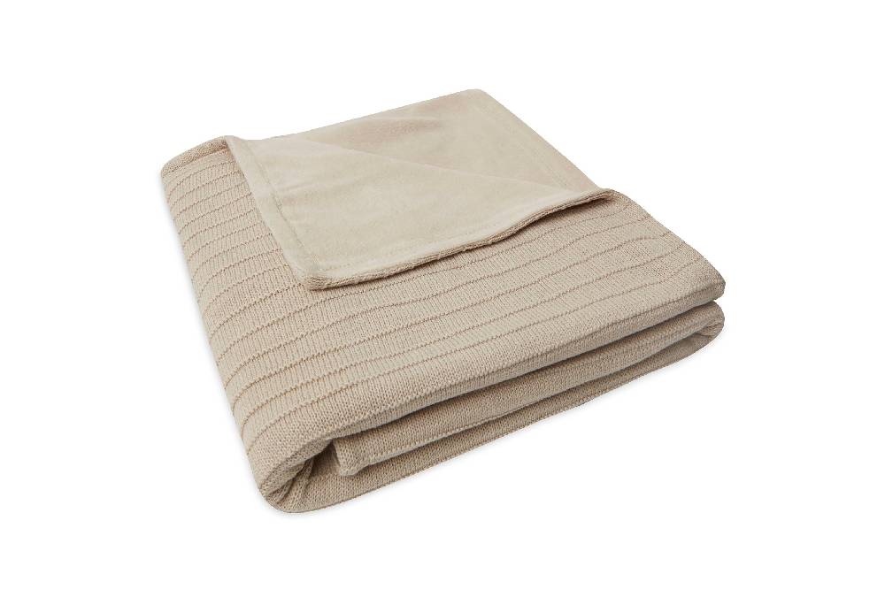 Jollein Decke Kinderbett 100x150cm Pure Knit Nougat/Velvet GOTS Verkauf