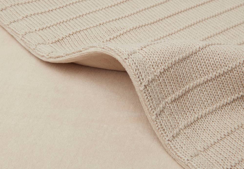 Jollein Decke Kinderbett 100x150cm Pure Knit Nougat/Velvet GOTS Verkauf