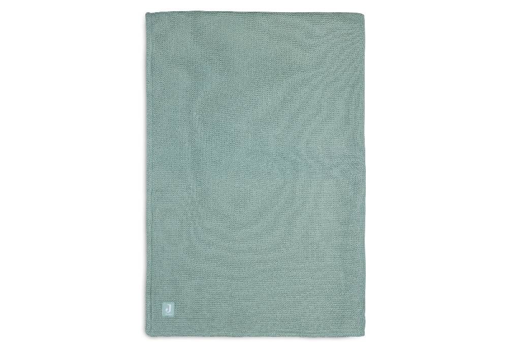 Jollein Decke Kinderbett 100x150cm Basic Knit Forest Green/Fleece