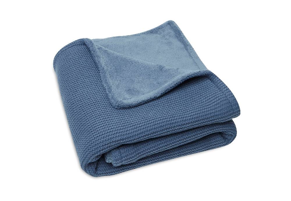 Jollein Decke Wiege 75x100cm Basic Knit Jeans Blue/Fleece Hotsell